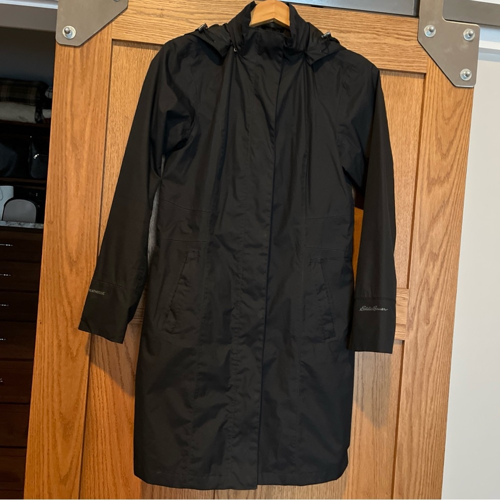Women’s Eddie Bauer Girl on the go Weatheredge Black Waterproof Trench Size Med